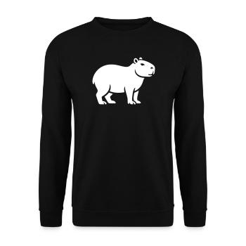 Capybara Wasserschwein - Unisex Pullover - Schwarz - Vorne - Alina (178cm) & Michal (187cm)