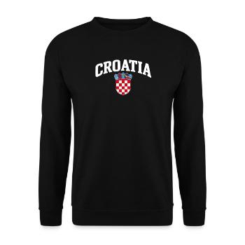 Croatia - Kroatien - Wappen - Mittelmeer - Adria - Unisex Pullover - Schwarz - Vorne - Alina (178cm) & Michal (187cm)