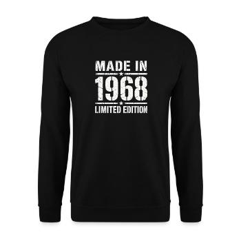 Made in 1968 Limited Edition Vintage Shirt Retro - Unisex Pullover - Schwarz - Vorne - Alina (178cm) & Michal (187cm)