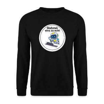 Modellbahn Roboter Eisenbahn Spur N H0 T-Shirt - Unisex Pullover - Schwarz - Vorne - Alina (178cm) & Michal (187cm)