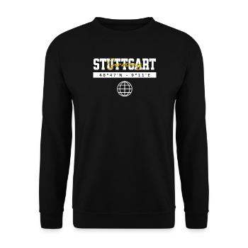 Leipzig Deutschland Koordinaten Reise Souvenir - Unisex Pullover - Schwarz - Vorne - Alina (178cm) & Michal (187cm)
