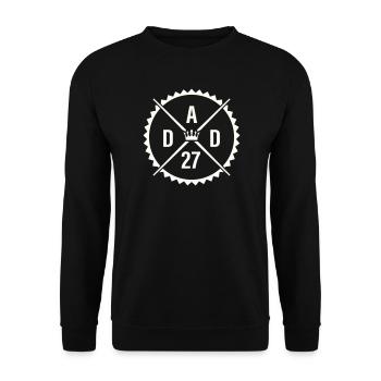 dad_27 - Unisex Pullover - Schwarz - Vorne - Alina (178cm) & Michal (187cm)