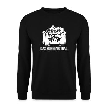 Das Morgenritual Espresso - Unisex Pullover - Schwarz - Vorne - Alina (178cm) & Michal (187cm)
