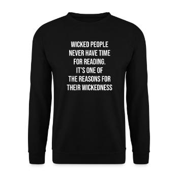 Wicked Readers Zitat-Tee - Unisex Pullover - Schwarz - Vorne - Alina (178cm) & Michal (187cm)