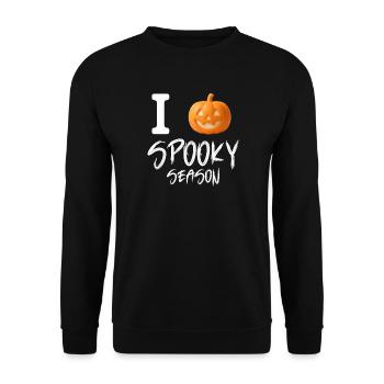 Ich liebe Spooky Season - Unisex Pullover - Schwarz - Vorne - Alina (178cm) & Michal (187cm)