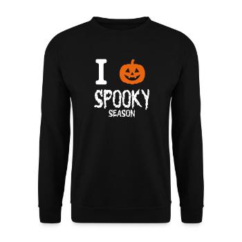 Ich liebe Spooky Season - Unisex Pullover - Schwarz - Vorne - Alina (178cm) & Michal (187cm)