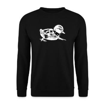 Rebel Punk Entlein – Halsketten-Design mit Stacheln - Unisex Pullover - Schwarz - Vorne - Alina (178cm) & Michal (187cm)
