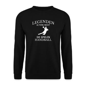 Handball Legende  - Unisex Pullover - Schwarz - Vorne - Alina (178cm) & Michal (187cm)