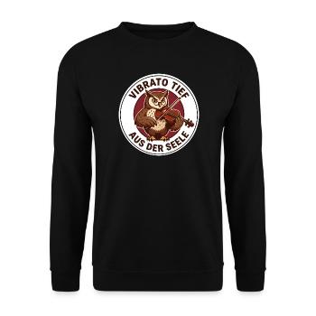 Viola T-Shirt Motiv Vibrato Seele Bratsche - Unisex Pullover - Schwarz - Vorne - Alina (178cm) & Michal (187cm)