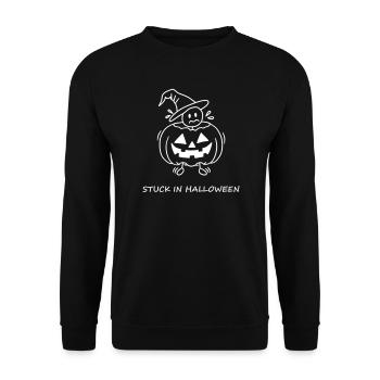 Stuck In Halloween - Unisex Pullover - Schwarz - Vorne - Alina (178cm) & Michal (187cm)