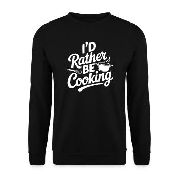 Ich würde lieber kochen - Unisex Pullover - Schwarz - Vorne - Alina (178cm) & Michal (187cm)
