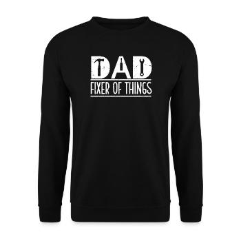 DAD-Fixer der Dinge - Unisex Pullover - Schwarz - Vorne - Alina (178cm) & Michal (187cm)