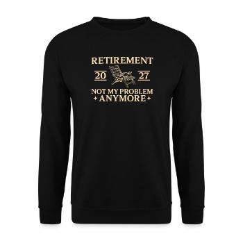 Retirement 2027 Deck Chair Funny Retired - Unisex Pullover - Schwarz - Vorne - Alina (178cm) & Michal (187cm)