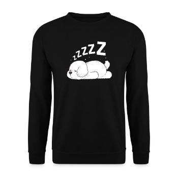 Bichon Frise Hund - Unisex Pullover - Schwarz - Vorne - Alina (178cm) & Michal (187cm)