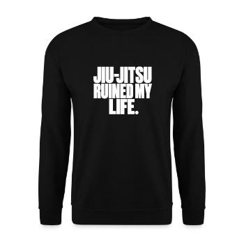 NoBS Grappling – Jiu-Jitsu Ruined My Life - Unisex Pullover - Schwarz - Vorne - Alina (178cm) & Michal (187cm)