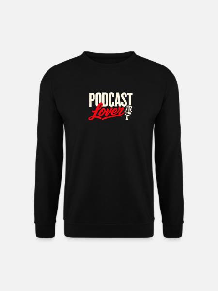 Podcast Lover Mikrofon Retro Design - Unisex Pullover - Schwarz