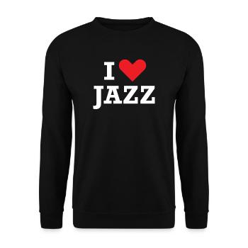 Ich liebe Jazz - Unisex Pullover - Schwarz - Vorne - Alina (178cm) & Michal (187cm)