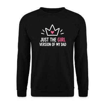 Mädchenversion von Dad Crown Tee - Unisex Pullover - Schwarz - Vorne - Alina (178cm) & Michal (187cm)