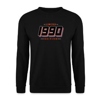 36. Geburtstag Limited Edition Jahrgang 1990 - Unisex Pullover - Schwarz - Vorne - Alina (178cm) & Michal (187cm)