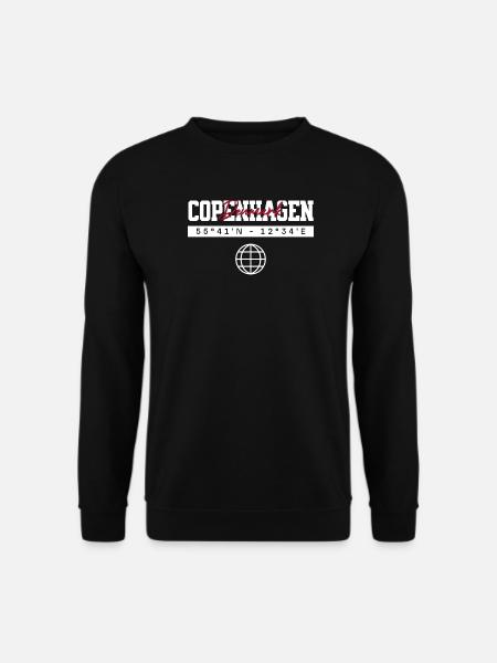 Kopenhagen Dänemark Koordinaten Reise Souvenir - Unisex Pullover - Schwarz