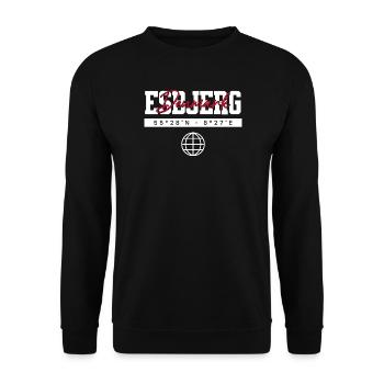 Esbjerg Dänemark Koordinaten Reise Souvenir - Unisex Pullover - Schwarz - Vorne - Alina (178cm) & Michal (187cm)