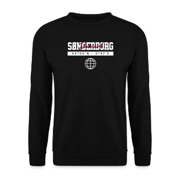Sonderburg Dänemark Koordinaten Reise Souvenir - Unisex Pullover - Schwarz - Vorne - Alina (178cm) & Michal (187cm)