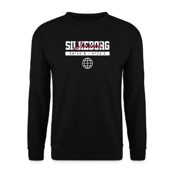 Silkeborg Dänemark Koordinaten Reise Souvenir - Unisex Pullover - Schwarz - Vorne - Alina (178cm) & Michal (187cm)