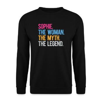 Sophie Die Frau Der Mythos Die Legende Schenke Frauen - Unisex Pullover - Schwarz - Vorne - Alina (178cm) & Michal (187cm)
