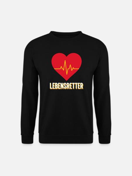 Lebensretter Herzschlag Rettungsdienst Geschenk - Unisex Pullover - Schwarz
