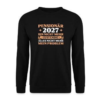 Pension Abschied Kollege Pensionär 2027 - Unisex Pullover - Schwarz - Vorne - Alina (178cm) & Michal (187cm)