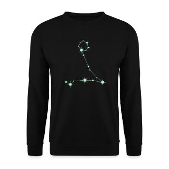 Fische, Stern, Sternbild, Tierkreiszeichen Grün - Unisex Pullover - Schwarz - Vorne - Alina (178cm) & Michal (187cm)
