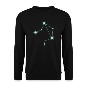 Waagestern Sternbild Tierkreiszeichen Grün - Unisex Pullover - Schwarz - Vorne - Alina (178cm) & Michal (187cm)