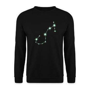 Skorpionstern, Sternbild, Tierkreiszeichen Grün - Unisex Pullover - Schwarz - Vorne - Alina (178cm) & Michal (187cm)