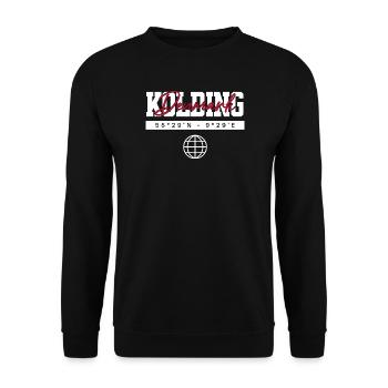 Kolding Dänemark Koordinaten Reise Souvenir - Unisex Pullover - Schwarz - Vorne - Alina (178cm) & Michal (187cm)