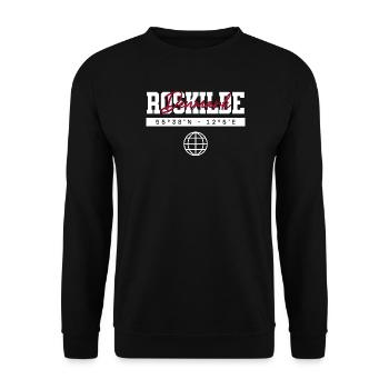 Roskilde Dänemark Koordinaten Reise Souvenir - Unisex Pullover - Schwarz - Vorne - Alina (178cm) & Michal (187cm)