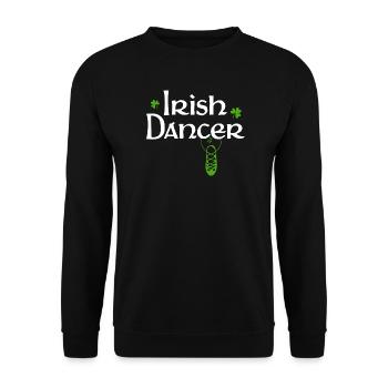 White Irish Dancer Schild - Unisex Pullover - Schwarz - Vorne - Alina (178cm) & Michal (187cm)