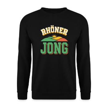 Rhöner Jong - Rhön Heimat Berge Retro - Unisex Pullover - Schwarz - Vorne - Alina (178cm) & Michal (187cm)