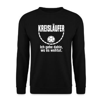 Kreisläufer Geschenk für Handballer - Unisex Pullover - Schwarz - Vorne - Alina (178cm) & Michal (187cm)