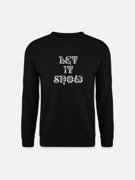Let it snow - Verschnörkelte Schrift mit Sternen - Unisex Pullover - Schwarz