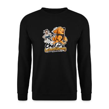 Chef der Leinenführung - Unisex Pullover - Schwarz - Vorne - Alina (178cm) & Michal (187cm)