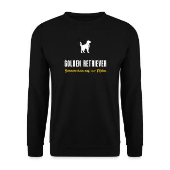 Golden Retriever Sonnenschein auf vier Pfoten - Unisex Pullover - Schwarz - Vorne - Alina (178cm) & Michal (187cm)