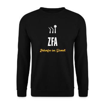 ZFA Geschenk Zahnfee im Dienst Zahnarzthelferin - Unisex Pullover - Schwarz - Vorne - Alina (178cm) & Michal (187cm)