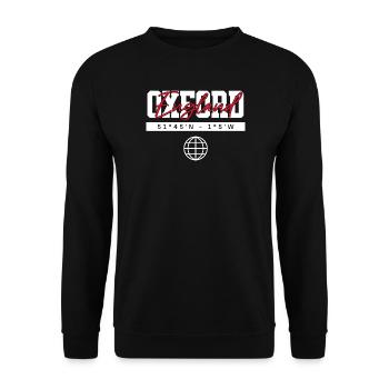 Oxford England Koordinaten Reise Souvenir - Unisex Pullover - Schwarz - Vorne - Alina (178cm) & Michal (187cm)