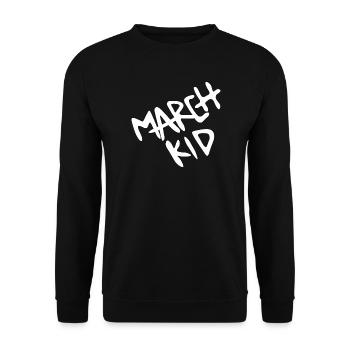 Geboren im März Graffiti - Unisex Pullover - Schwarz - Vorne - Alina (178cm) & Michal (187cm)