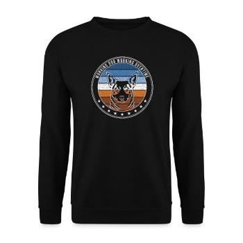 Australian Cattle Dog - Working Dog Working Overti - Unisex Pullover - Schwarz - Vorne - Alina (178cm) & Michal (187cm)