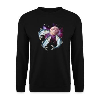Sardinen Meeresfisch Meer Angeln Geschenk - Unisex Pullover - Schwarz - Vorne - Alina (178cm) & Michal (187cm)