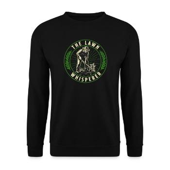 Der Rasenflüsterer – lustiger Rasenmäh-Landschaftsgärtner - Unisex Pullover - Schwarz - Vorne - Alina (178cm) & Michal (187cm)