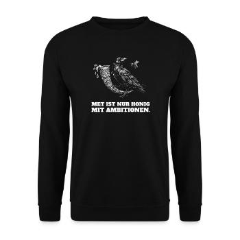 Met ist nur Honig mit Ambitionen – Wikinger Met - Unisex Pullover - Schwarz - Vorne - Alina (178cm) & Michal (187cm)