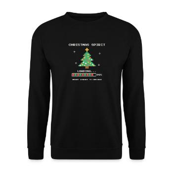 Pixel Weihnachtsgeist lädt - Unisex Pullover - Schwarz - Vorne - Alina (178cm) & Michal (187cm)
