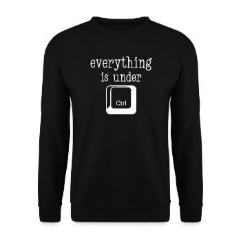 Alles läuft unter Strg. - Unisex Pullover - Schwarz - Vorne - Alina (178cm) & Michal (187cm)